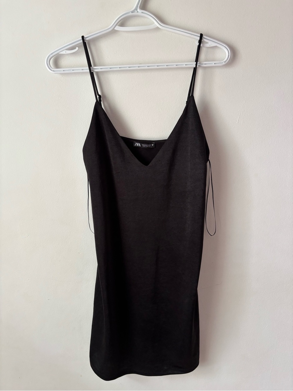 ZARA Black V-Neck Slip Camisole Dress